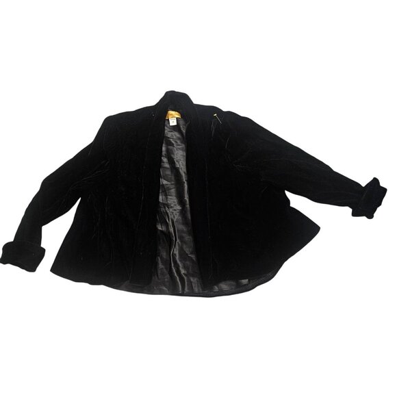 VTG Scott McClintock Womens M Black Velvet Swing Jacket Whimsigoth Whimsical - Picture 1 of 8